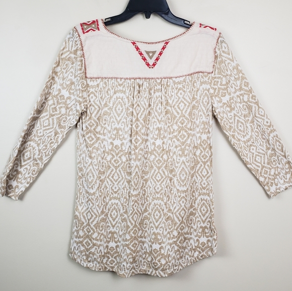 SOLD Lucky Brand Boho embroidered top medium - Picture 4 of 8